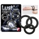 Lust three kroužky na penis - černé