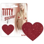 Titty Sticker Ozdoby na bradavky srdíčka - červená