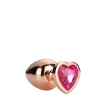 Gleaming Love anální kolík rosegold růžové srdce S