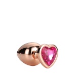 Gleaming Love anální kolík rosegold růžové srdce M